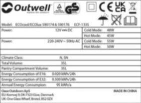 Outwell Ecocool Coolbox 35L 12/230v - Image 7