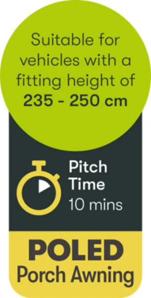 Quest Falcon 220 Poled Porch Caravan Awning (2022) - Image 8