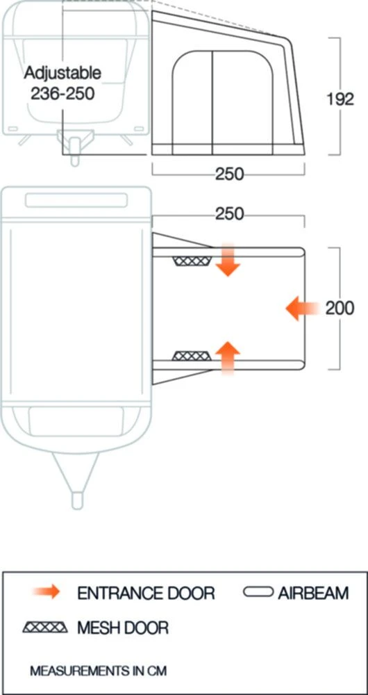 Vango Airbeam Vango Balletto Air 200 Elements Shield Caravan Awning (2023) - Image 2