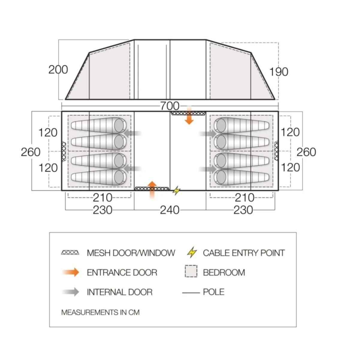Vango Castlewood 800XL Poled Tent Package (2023) - Image 2
