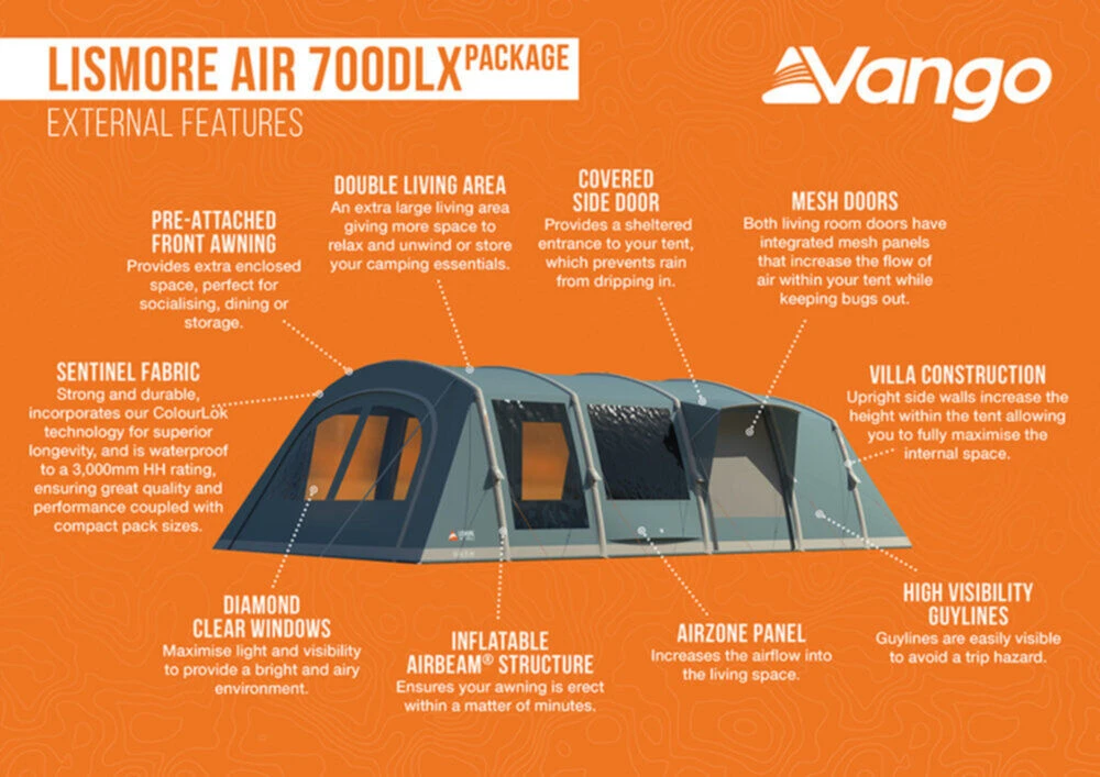 Vango Airbeam Vango Lismore Air 700DLX Tent Package (2023) - Image 4
