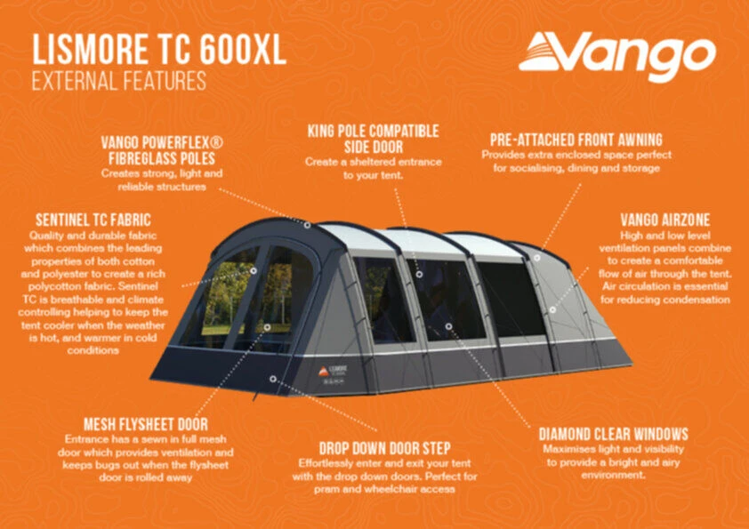 Vango Lismore TC 600XL Poled Tent Package (2023) - Image 3