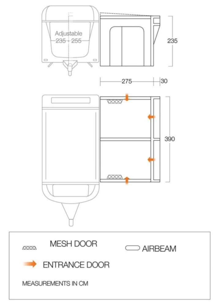 Vango Airbeam Vango Riviera Air 390 Elements All Season Caravan Awning (2023) - Image 3