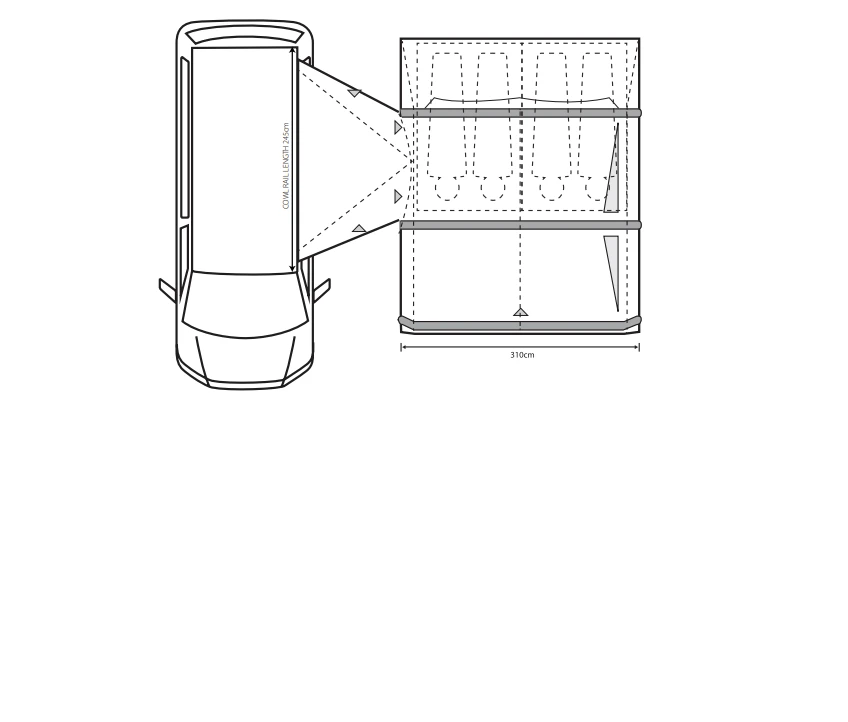 Outdoor Revolution Movelite T3E High Awning (255-305cm) (2022) - Image 5